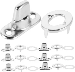 10 Sets Metal Handbag Locks Twist Fasteners for Bags Knob Locks for Briefcase Closure DIY Purse Hardware Turn Button Studs Marine Fasteners