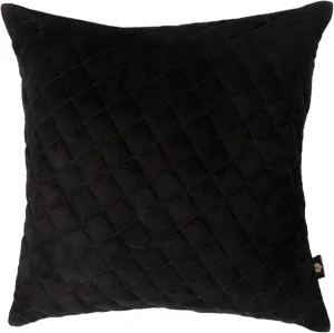 100% Lambskin Black Suede Diamond Leather Pillow Cover - Sofa Cushion Case - Decorative Throw Covers for Living Room & Bedroom - 20x20 Inches - Black Suede Pack of 1