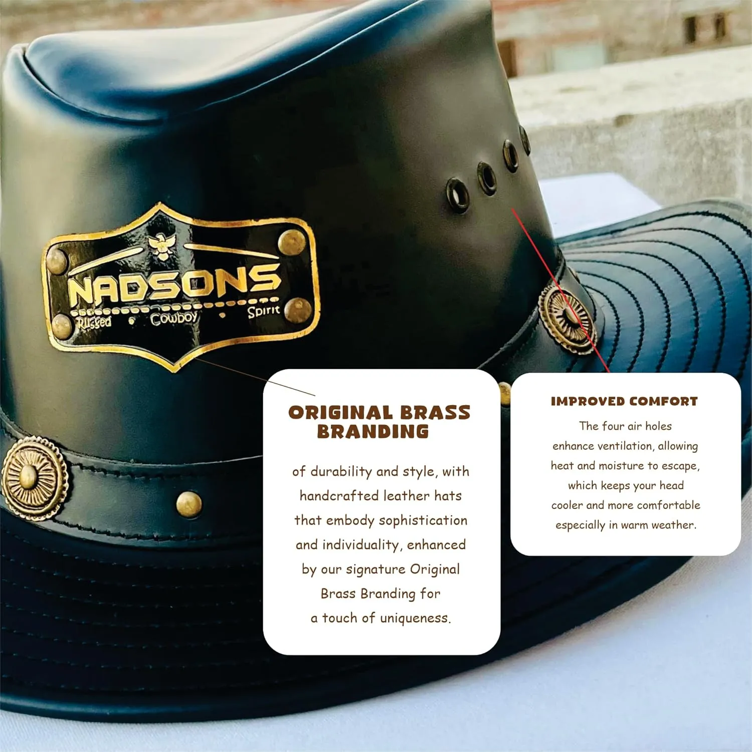 100% Leather Black Stallion Leather Hat: The Ultimate Blend of Strength and Style