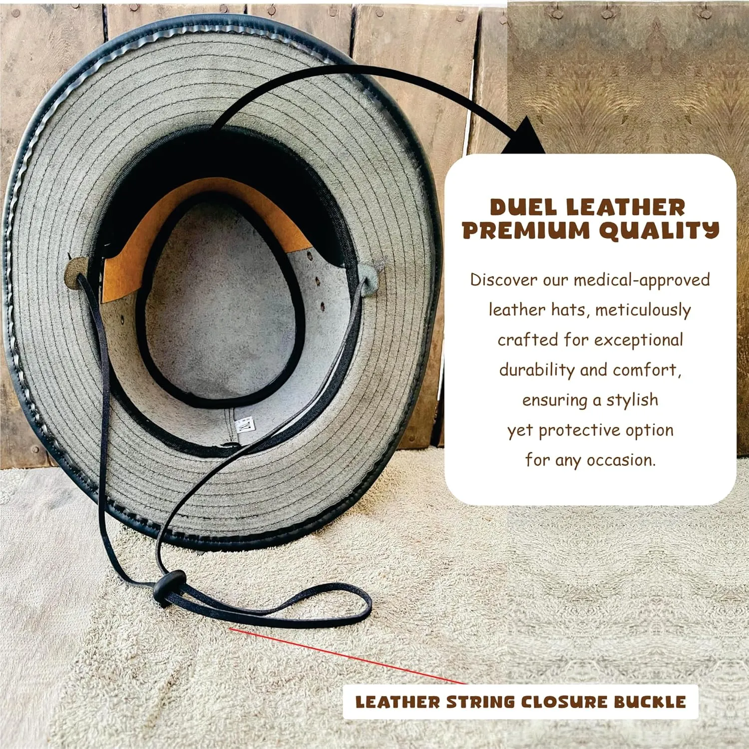 100% Leather Black Stallion Leather Hat: The Ultimate Blend of Strength and Style