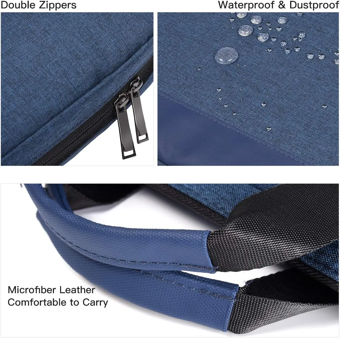 11.6 12.9 Inch Laptop Bag, Men Women Travel Briefcase with Organizer, Waterproof Laptop Sleeve for Lenovo Chromebook 11.6, Surface Pro 7/6/5/4, Macbook Air 13 A2337 A2179, Dell HP ASUS Carry Case,Blue