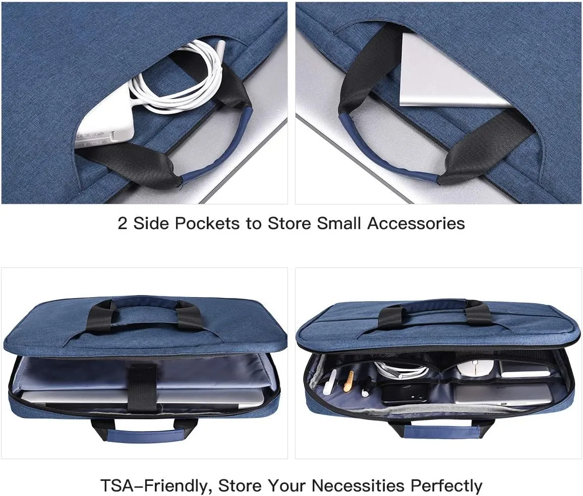 11.6 12.9 Inch Laptop Bag, Men Women Travel Briefcase with Organizer, Waterproof Laptop Sleeve for Lenovo Chromebook 11.6, Surface Pro 7/6/5/4, Macbook Air 13 A2337 A2179, Dell HP ASUS Carry Case,Blue