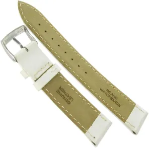 16mm Morellato Samba Genuine Leather Alligator Grain White Watch Band 2704