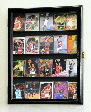 20 Sport Cards Collectible Card Display Case Cabinet Holder Wall Rack 98% UV, Lockable
