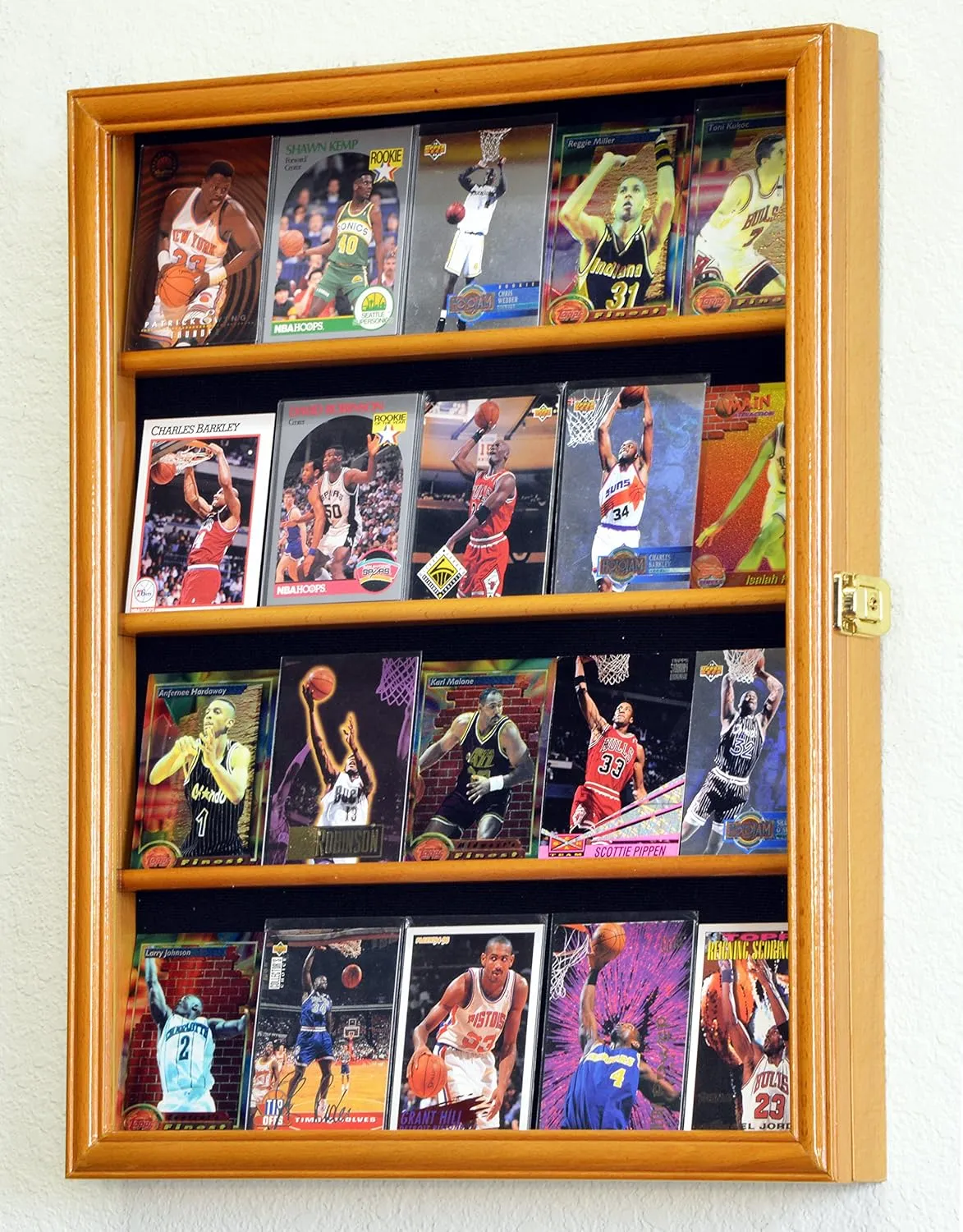 20 Sport Cards Collectible Card Display Case Cabinet Holder Wall Rack 98% UV, Lockable