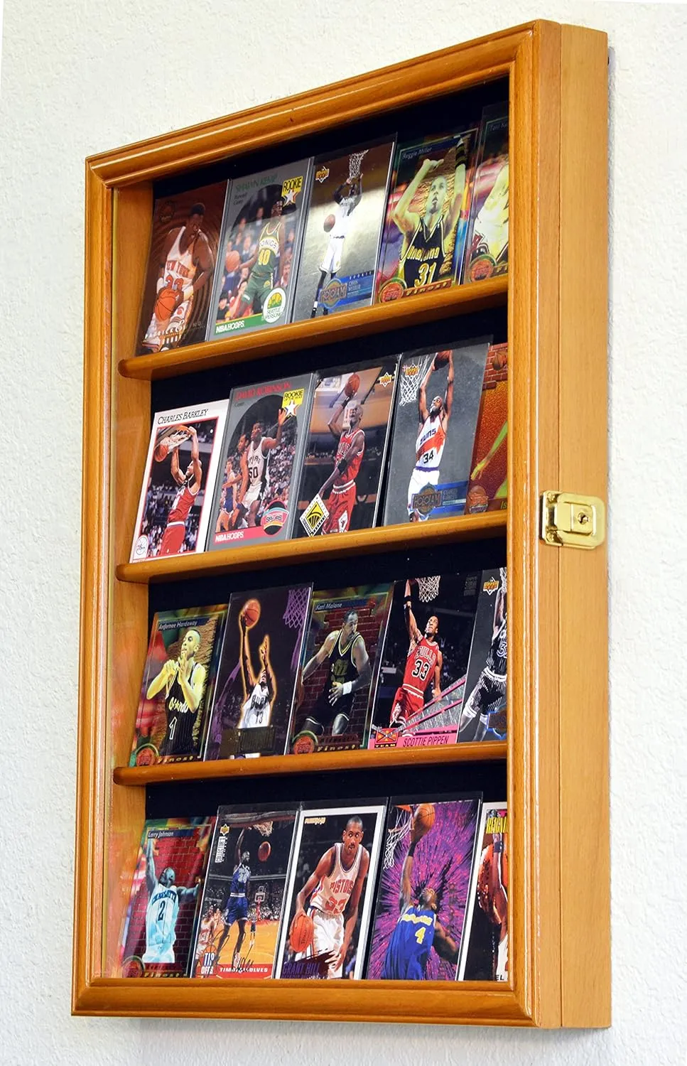 20 Sport Cards Collectible Card Display Case Cabinet Holder Wall Rack 98% UV, Lockable