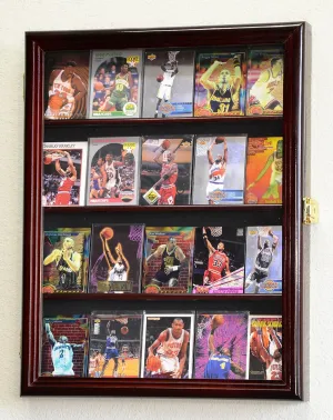 20 Sport Cards Collectible Card Display Case Cabinet Holder Wall Rack 98% UV, Lockable