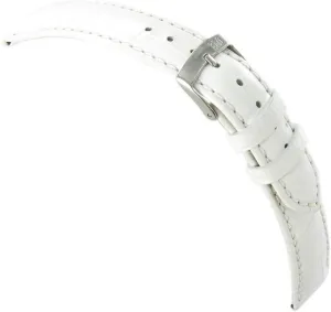 20mm Morellato Samba Italian Leather Alligator Grain Light White Watch Band 2704