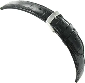 20mm Morellato Samba Italian Leather Alligator Grain Soft Black Watch Band 2704