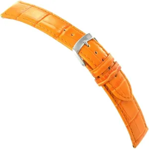22mm Morellato Samba Italian Leather Alligator Grain Orange Watch Band 2704