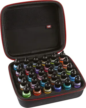 2TUFF Alcohol Ink Storage Case and Paint Carry Case - Fits up to 30 bottles - Alcohol Ink Case and Miniature Paint Organizer for Ink and Paints with Foam Insert and Inner Storage Pocket
