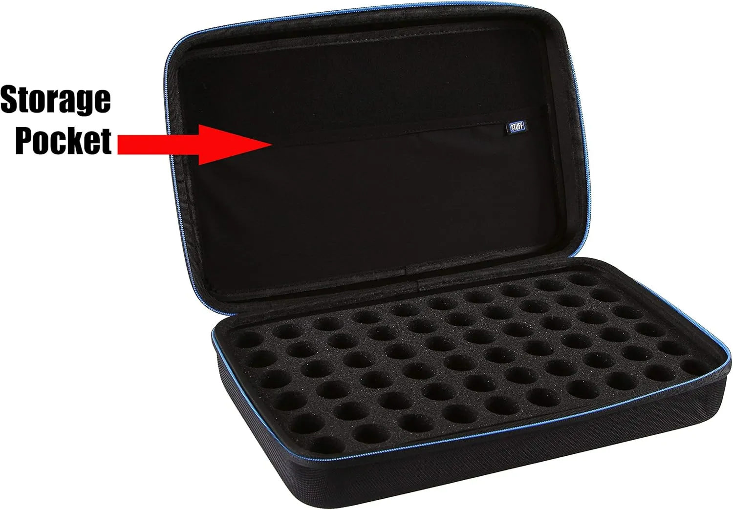 2TUFF Alcohol Ink Storage Case and Paint Carry Case - Fits up to 60 bottles - Alcohol Ink Case and Miniature Paint Organizer for Ink and Paints with Foam Insert and Inner Storage Pocket