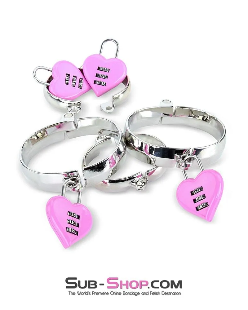 3307M      Pink Heart Combination Bondage Gear Lock