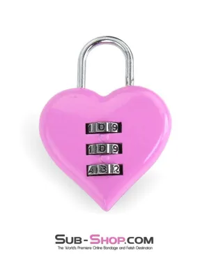 3307M      Pink Heart Combination Bondage Gear Lock