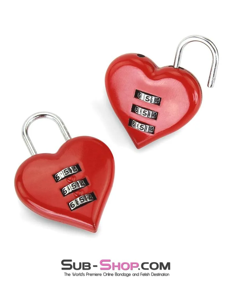 3427M      Red Heart Combination Bondage Gear Lock