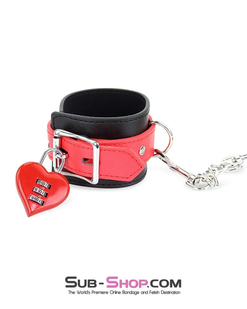3427M      Red Heart Combination Bondage Gear Lock