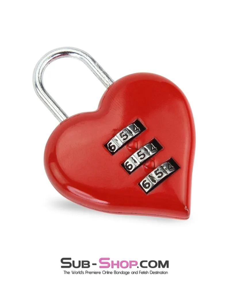 3427M      Red Heart Combination Bondage Gear Lock