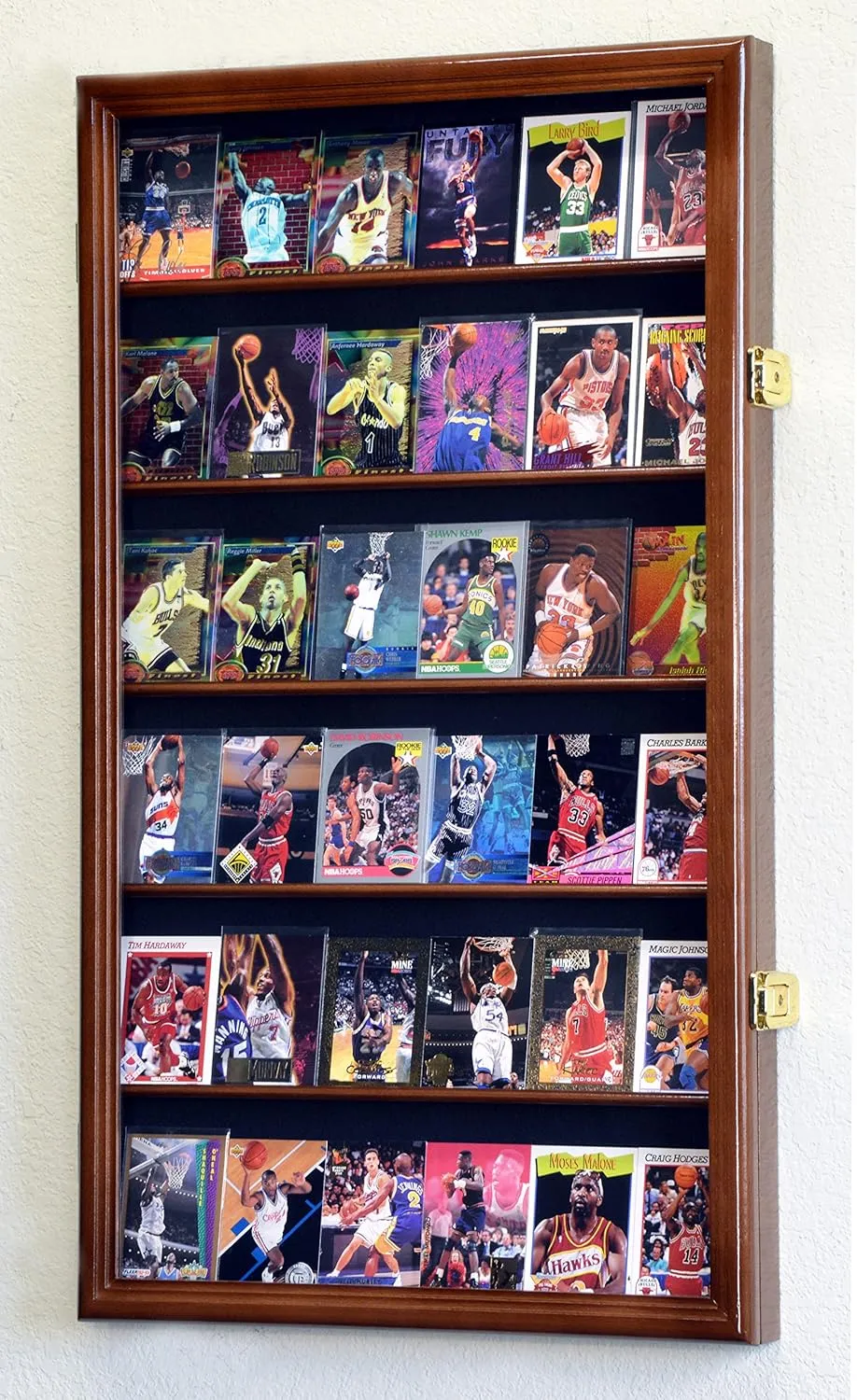 36 Sport Cards Collectible Card Display Case Cabinet Holder Wall Rack 98% UV, Lockable