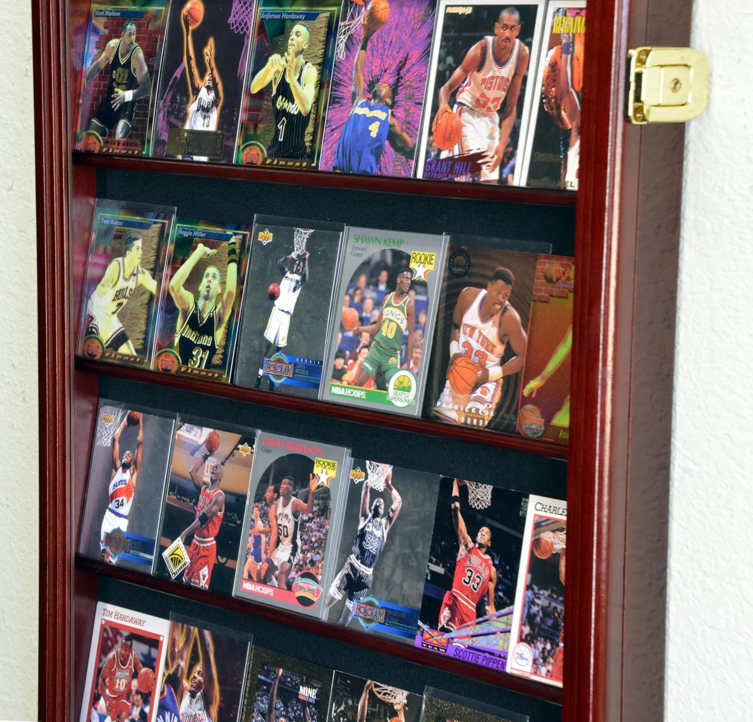 36 Sport Cards Collectible Card Display Case Cabinet Holder Wall Rack 98% UV, Lockable