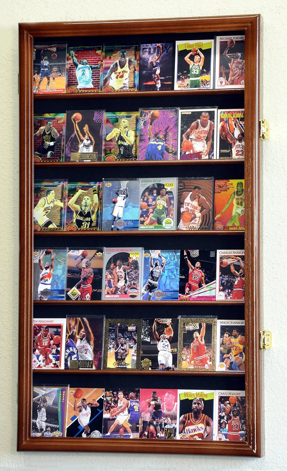 36 Sport Cards Collectible Card Display Case Cabinet Holder Wall Rack 98% UV, Lockable