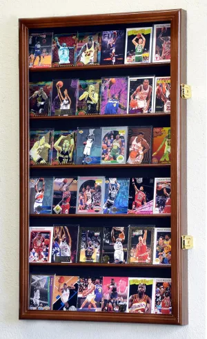 36 Sport Cards Collectible Card Display Case Cabinet Holder Wall Rack 98% UV, Lockable