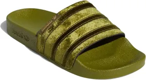 adidas Originals Women's ADILETTE Slides, Slip on Sandals, Orbit Green/Orbit Green/Gold Metallic, 11