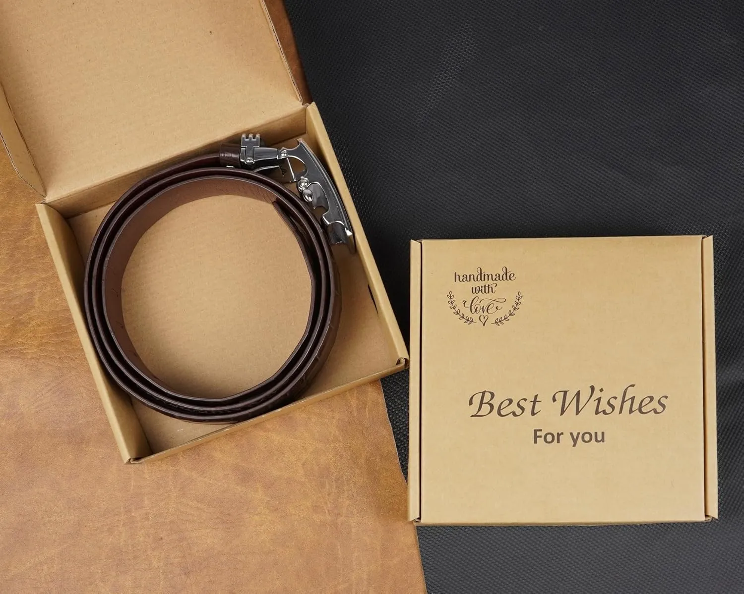 AIIigator Belt Men Leather Straight Belts Handmade Buckle Durable Dress Belt Classic Fashion Gift For Dad Boss Teacher