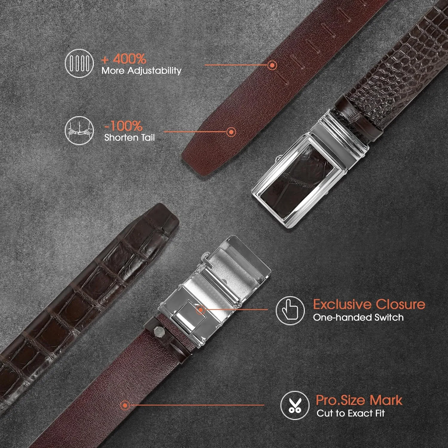 AIIigator Belt Men Leather Straight Belts Handmade Buckle Durable Dress Belt Classic Fashion Gift For Dad Boss Teacher