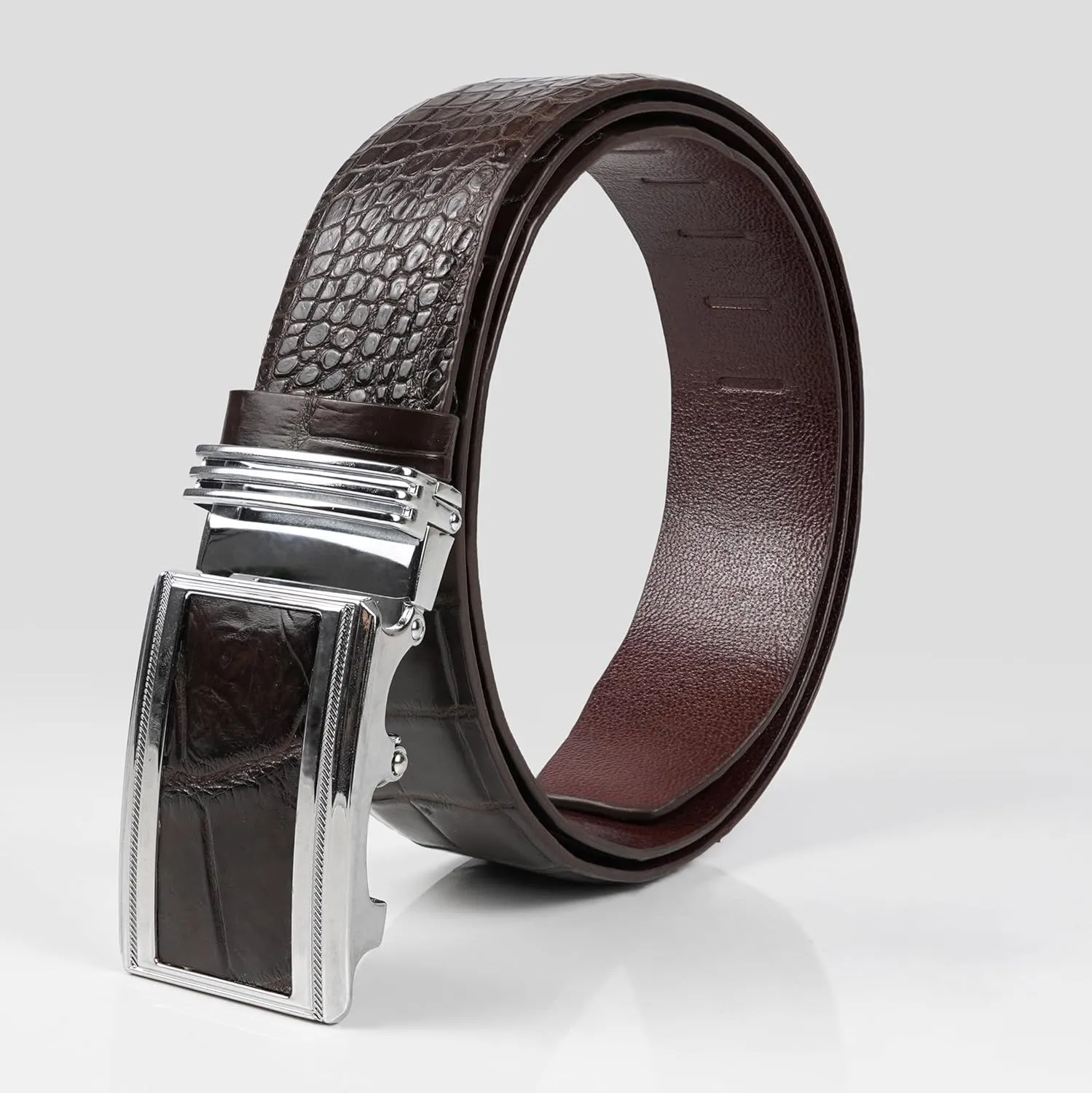 AIIigator Belt Men Leather Straight Belts Handmade Buckle Durable Dress Belt Classic Fashion Gift For Dad Boss Teacher