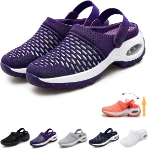 Air Cushion Orthopedic Slip-On Walking Shoes, 2023 New Diabetic Sandals With Arch Support, Stretch Slippers for Women (8.5, Purple)