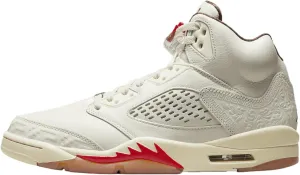 Air Jordan 5 Retro El Grito Men's Shoes (HF8833-100, Sail/Coconut Milk/Pine Green/Dark Pony) Size 10