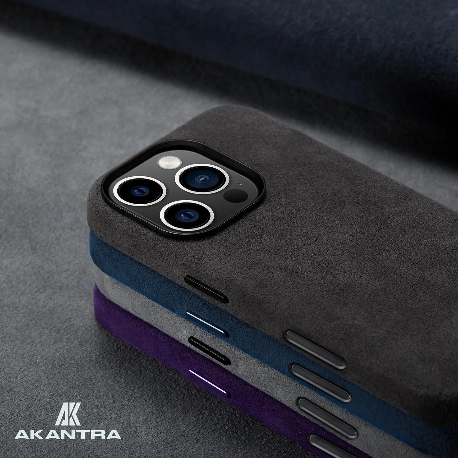 Alcantara Case for Apple iPhone Pro Max, Handmade Fully-Wrapped Synthetic Suede Cover, Compatible with Magsafe Wireless Charging (Black, for iPhone16 Pro Max)