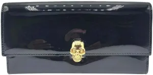 Alexander McQueen Women's Black Patent Leather Continental Wallet