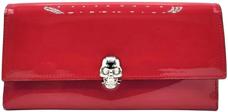 Alexander McQueen Women's Hot Pink Patent Leather Continental Wallet