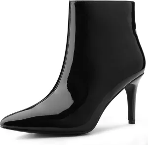 Allegra K Women's Pointed Toe Stiletto Heel Ankle Heeled Boots