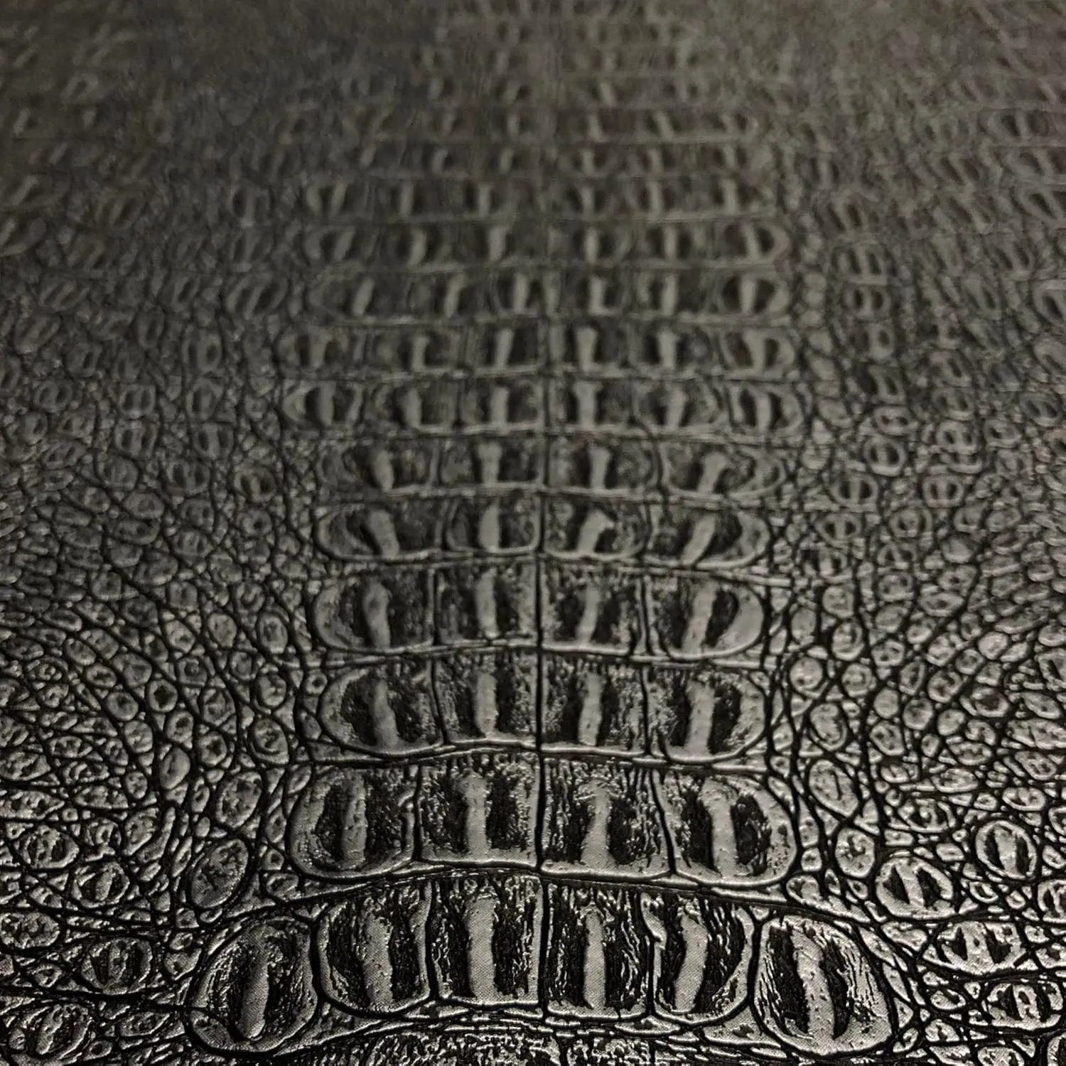 Alligator Fabric, Soft Textured Crocodile Vinyl Faux Leather, Gator Skin Embossed Upholstery DIY Craft and Clips Pleather Sheets – One Foot Cut 12”x54” (Pewter Metallic)