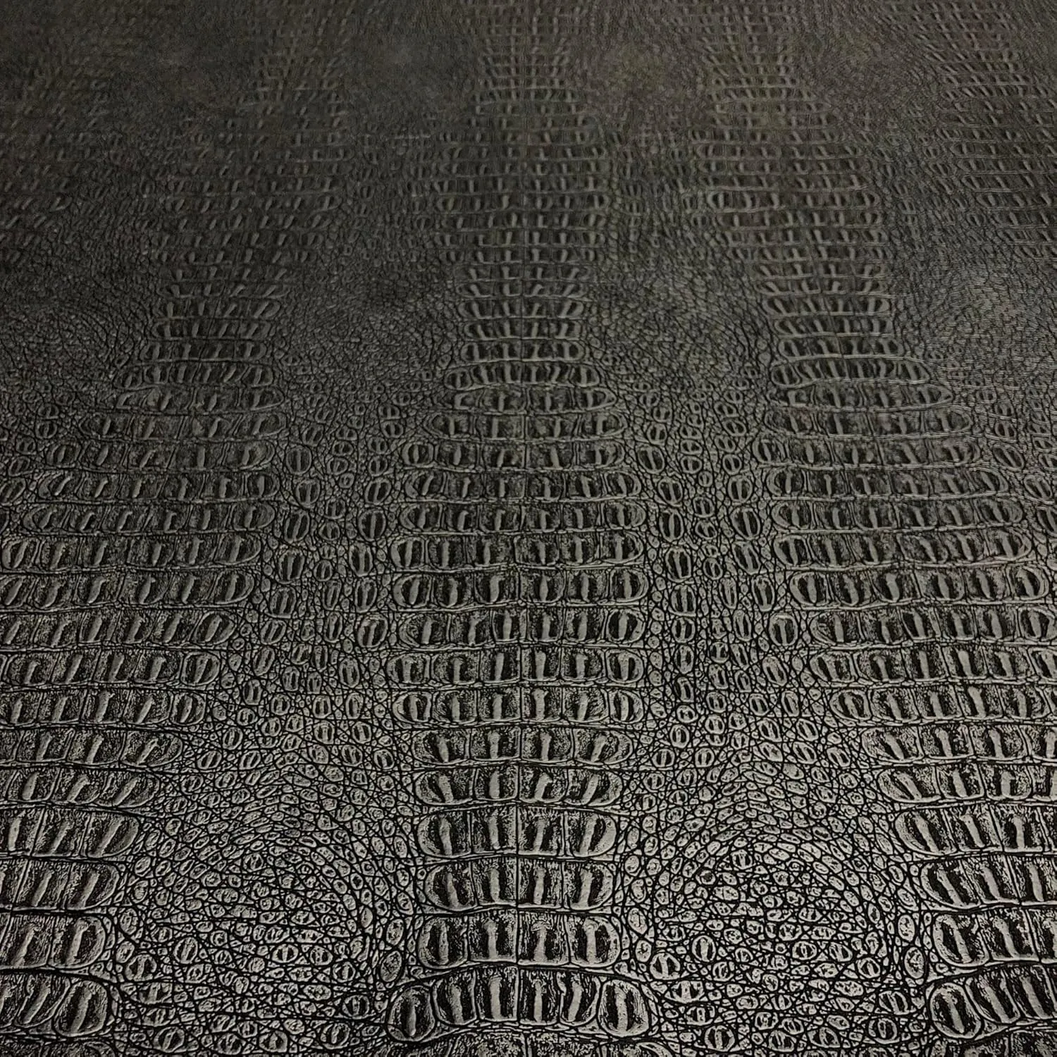 Alligator Fabric, Soft Textured Crocodile Vinyl Faux Leather, Gator Skin Embossed Upholstery DIY Craft and Clips Pleather Sheets – One Foot Cut 12”x54” (Pewter Metallic)