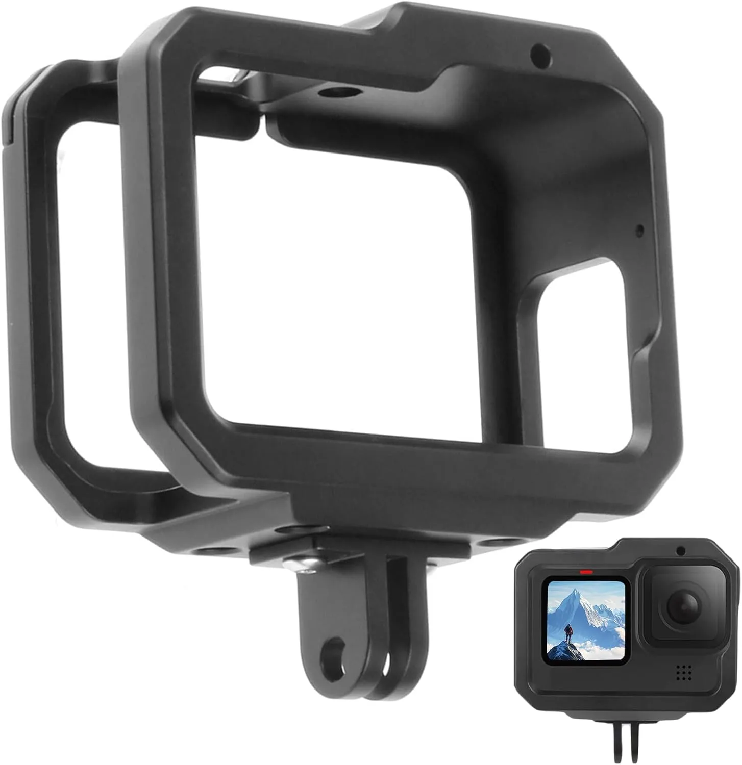 Aluminium Protective Cage for GoPro Hero 13/12/11/10/9, Durable Hard Frame Cases Protector, Strong Metal Housing Frame Video Cage with Sliding Cover