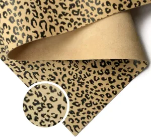 Animal Print REAL Leather Fabric: Genuine Leather Sheets for Earrings Leopard Print Soft Lambskin Leather(Iced Coffee, 10x10In/ 25x25cm)