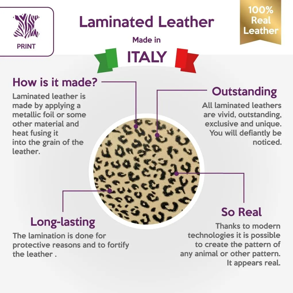 Animal Print REAL Leather Fabric: Genuine Leather Sheets for Earrings Leopard Print Soft Lambskin Leather(Iced Coffee, 10x10In/ 25x25cm)