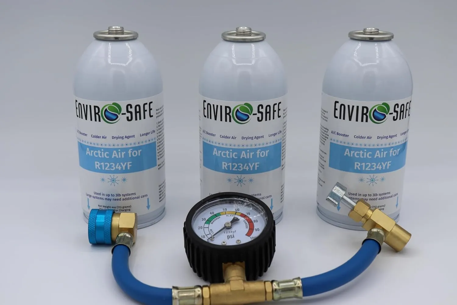 Arctic Air for R1234YF systems, Refrigerant support R-1234yf 3 cans & Hose