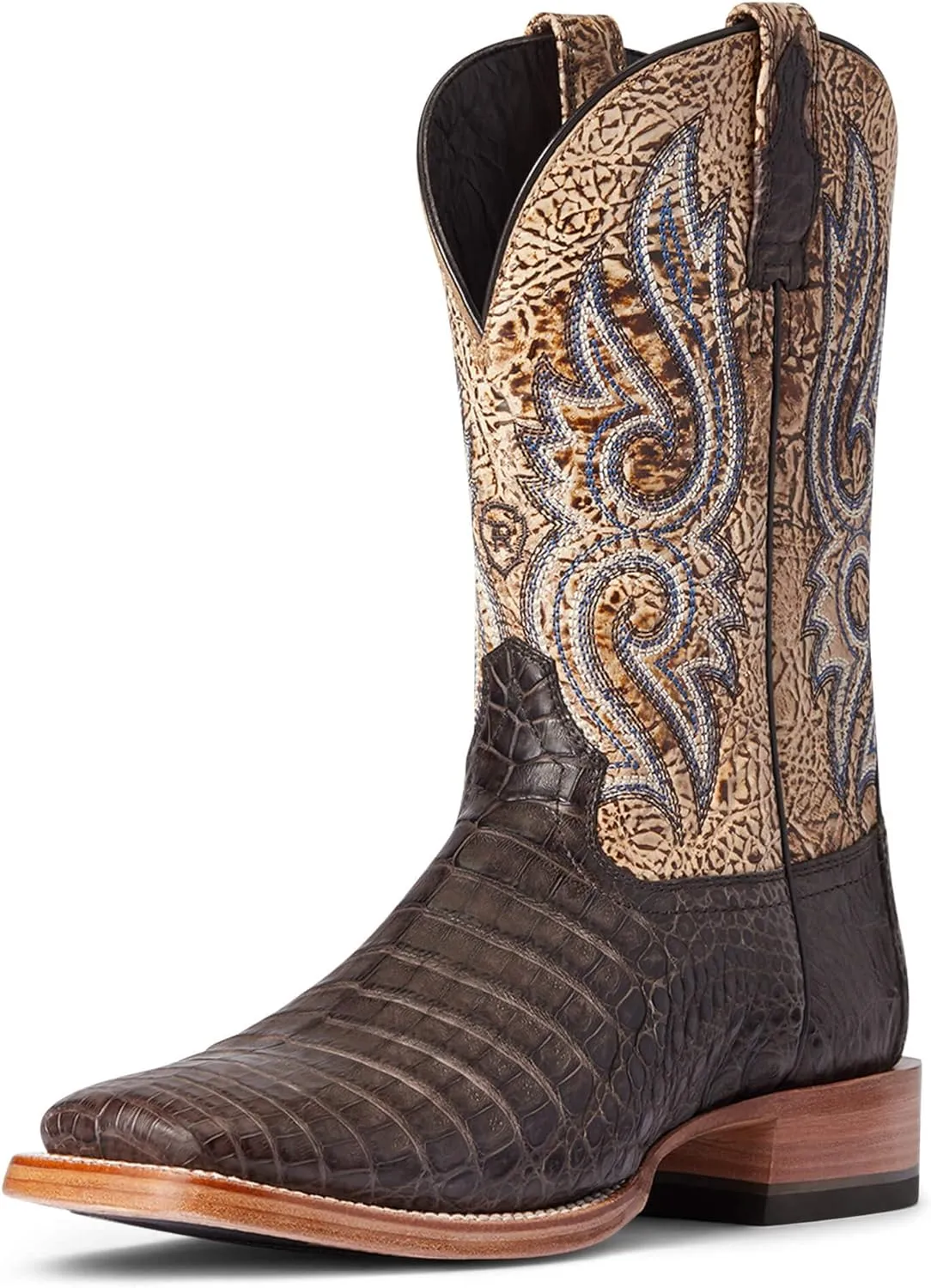 ARIAT Women's Western Mens Rls Denton NTRL Caiman Belly/Cml Tan