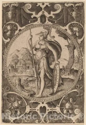 Art Print : Abraham de Bruyn, Minerva, Historic Wall Décor : 24in x 36in