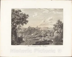Art Print : Albert Christoph Dies, Muro torto, preso in Villa Borghese, 1792, Historic Wall Décor : 24in x 18in