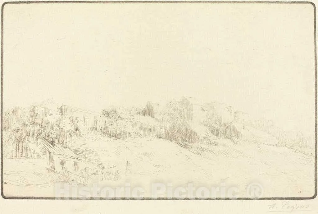 Art Print : Alphonse Legros, Saint Maurice in Bourgogne (Saint Maurice en Bourgogne), Historic Wall Décor : 12in x 08in