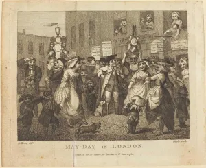 Art Print : Blake After Collings, May-Day in London, 1784, Historic Wall Décor : 10in x 08in