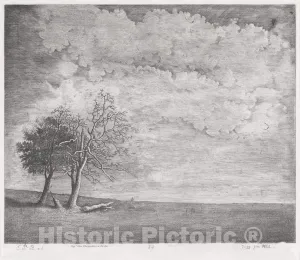 Art Print : Emmanuel Phélippes-Beaulieu, A Heath, 1860, Historic Wall Décor : 14in x 11in