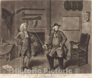 Art Print : Haid After Zoffany, Mr. Foote in The Character of Major Sturgeon, in The Mayor of Garrat, 1765, Historic Wall Décor : 10in x 08in