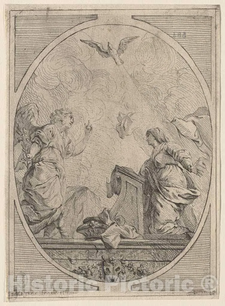 Art Print : Hubert Subleyras, The Annunciation, c. 1730, Historic Wall Décor : 08in x 10in