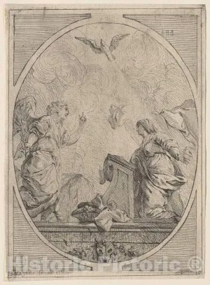 Art Print : Hubert Subleyras, The Annunciation, c. 1730, Historic Wall Décor : 08in x 10in
